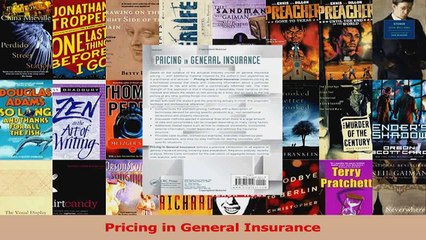 PDF Download  Pricing in General Insurance Download Online
