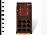 Wooden Wine Rack for 9 bottles Storage Trunk with Drawer