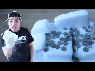 "드라이아이스 위에 한번에 동전 100개 올리기" - 스팀보이 (드라이아이스동전발사실험)