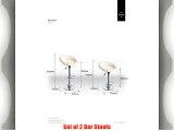 Premier Housewares Adjustable Oval Bar Stool with Leather Effect Seat and Chrome Base Set of