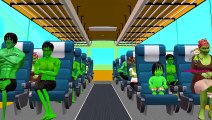 Spiderman, Hulk And Dinosaurs Cartoons Singing Wheels On The Bus Go Round And Round Nurser