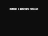 Methods in Behavioral Research [PDF] Full Ebook