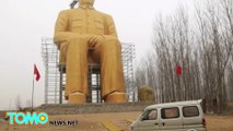 Unnecessary three million yuan giant gold-painted Chairman Mao statue towers over Henan