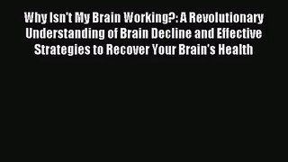 Why Isn't My Brain Working?: A Revolutionary Understanding of Brain Decline and Effective Strategies