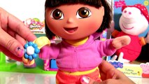 Talking Dora Explorer Surprise Toys!!! Can You Guess whats inside her Backpack? Play Doh I