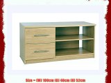 Oak TV Stand 2 Drawer Television Cabinet Oak Effect Metal Handles Anderson