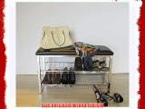 ASPECT 3-Tier Storage Shoe Rack/Bench with Seat Cushion 80 x 30 x 48.5 cm Black