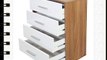 Glossop Bedroom Furniture - 4 Drawer Chest of Drawers - Walnut/White Gloss