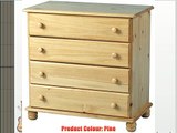 Sol 4 Drawer Chest of Drawers - Antique Pine - Round Feet Handles - Classic