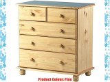Sol Antique Pine 5 Drawer Chest - 2 Over 3 Drawers - Spacious Chest of Drawers