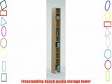 Tall and Vertical Beech Colour Wood Freestanding Adjustable Shelf Book CD DVD Media Storage
