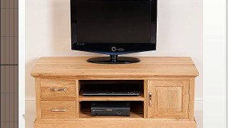 Modern Furniture Direct Aspen Solid Oak Widescreen TV Stand and Unit Cabinet Beige