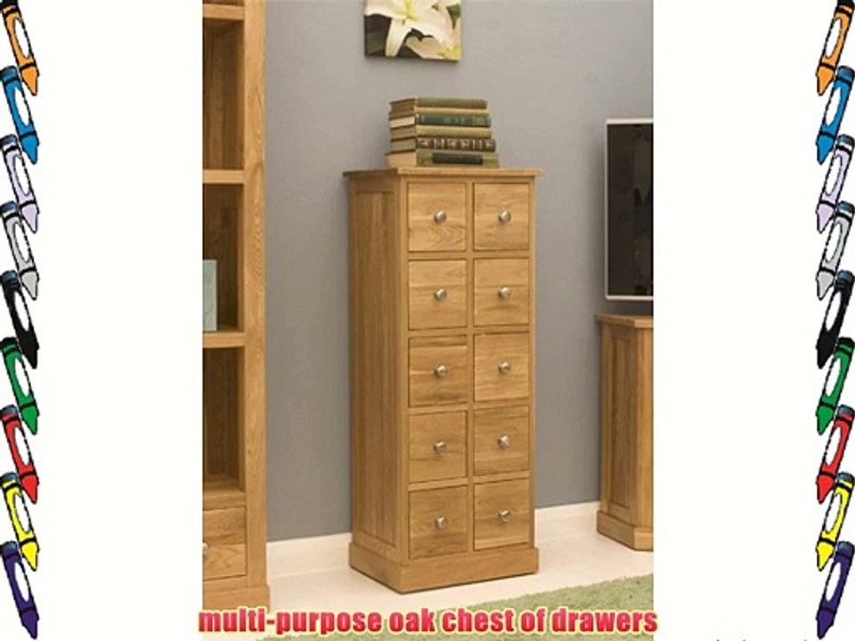 Mobel Oak Multi-Drawer DVD / CD Storage Chest - COR17C