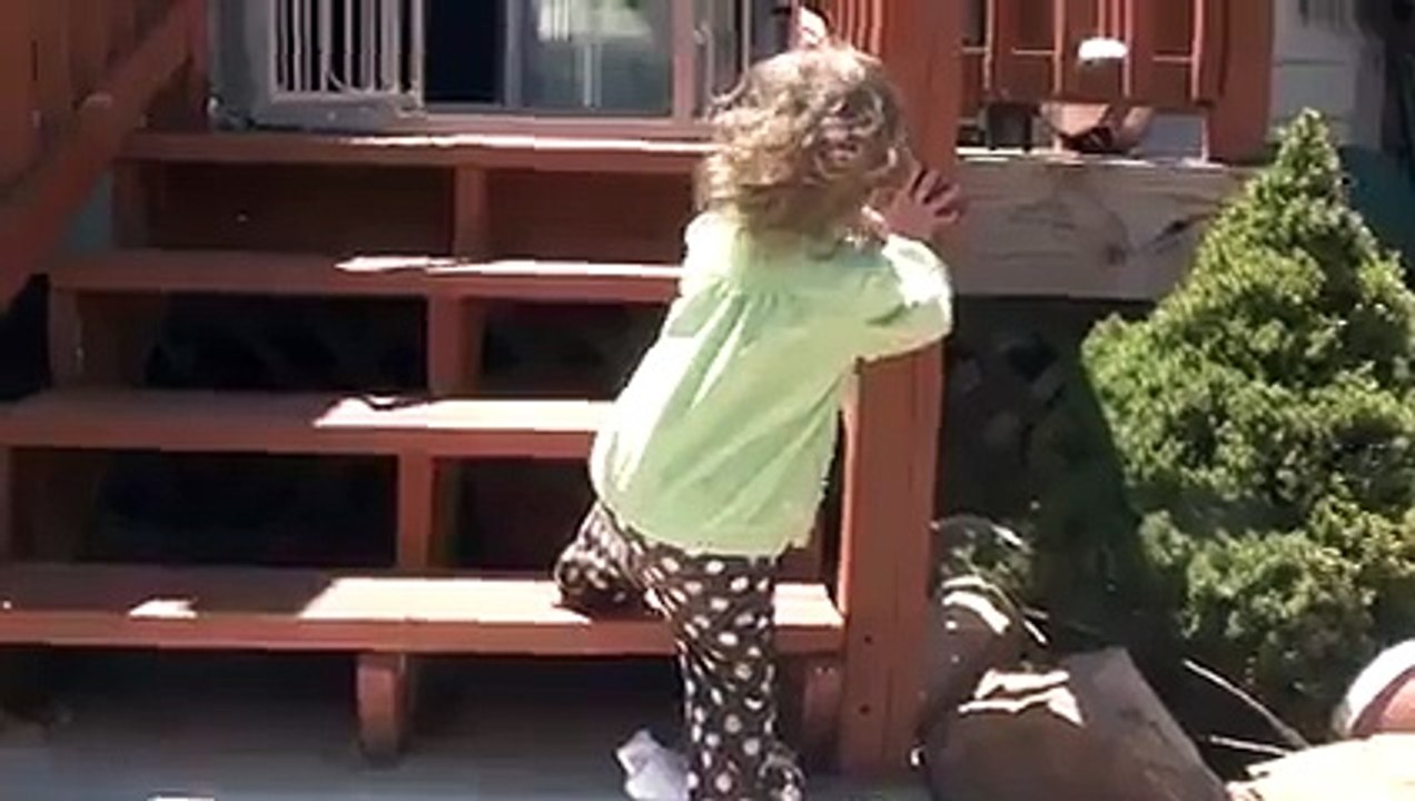 baby climbs stairs