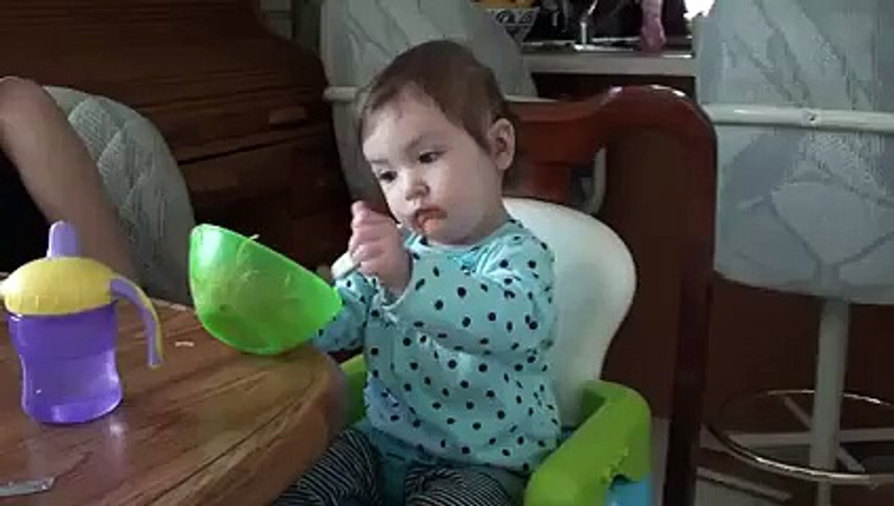 baby drops fork