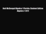 Read Holt McDougal Algebra 1 Florida: Student Edition Algebra 1 2011 Ebook Free