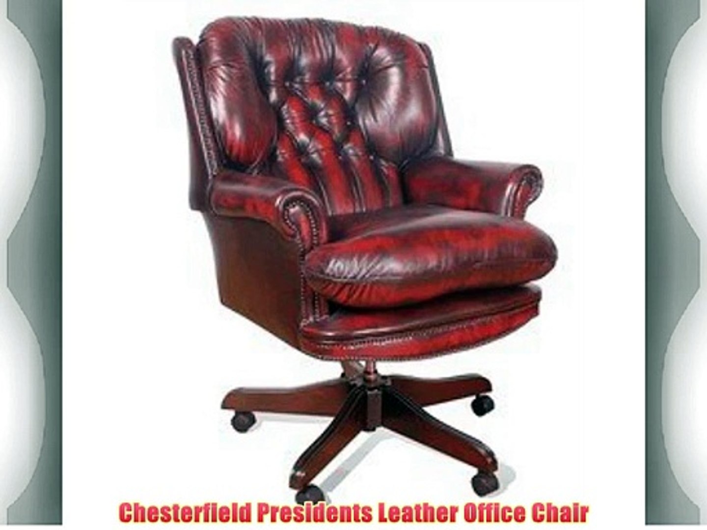 ⁣Chesterfield Presidents Leather Office Chair
