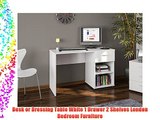 Desk or Dressing Table White 1 Drawer 2 Shelves London Bedroom Furniture