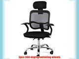 Outdoortips Multicolor Adjustable Swivel Office Desk Chair With Arms Fabric Mesh Seat Backrest