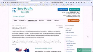 Euro Pacific Bank Offshore Account With Card - Open A Bank Account From Home And Manage It Online