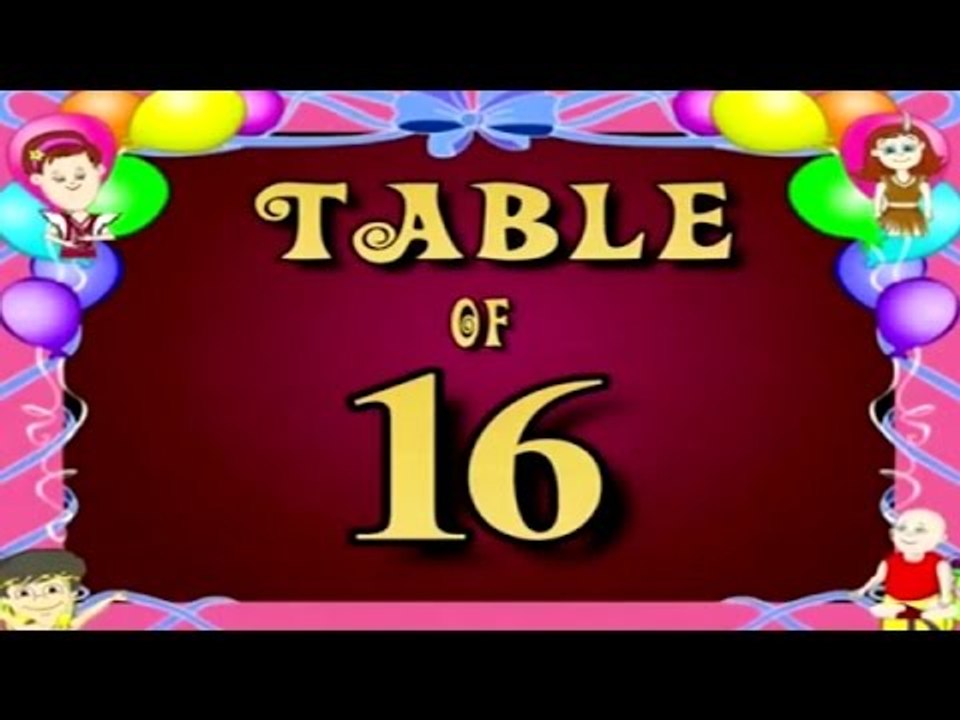 Learn Multiplication Table Of Sixteen - 16 x 1 = 16 | 16 Times Tables | Fun & Learn Video for Kids