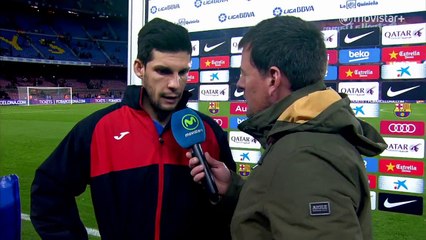 Javi López al finalizar el derbi copero.