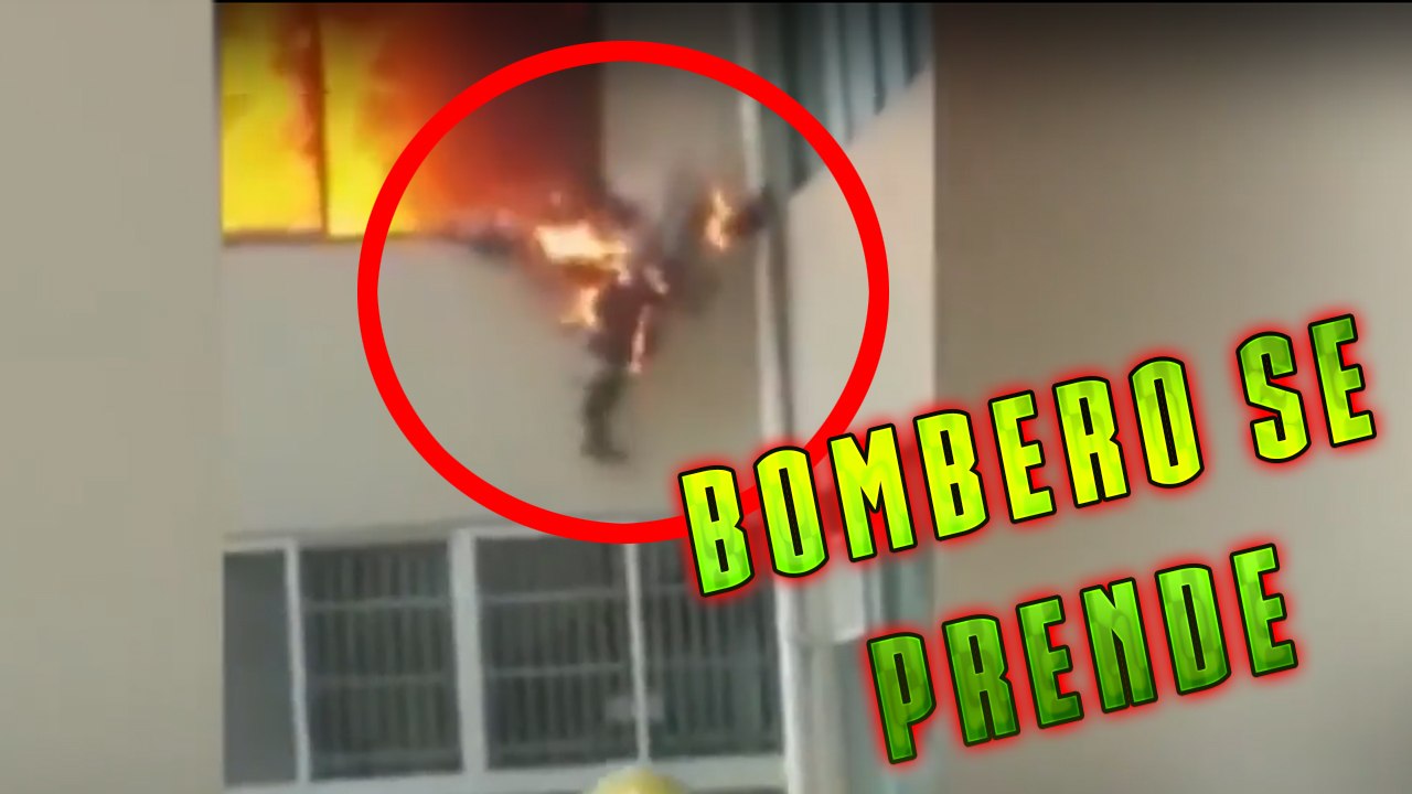 Bombero Es Acorralado Por El Fuego Se Prende Y Salta Del Edificio