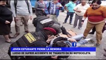 Cajamarca:Joven estudiante pierde la memoria luego de sufrir accidente de tránsito en su m