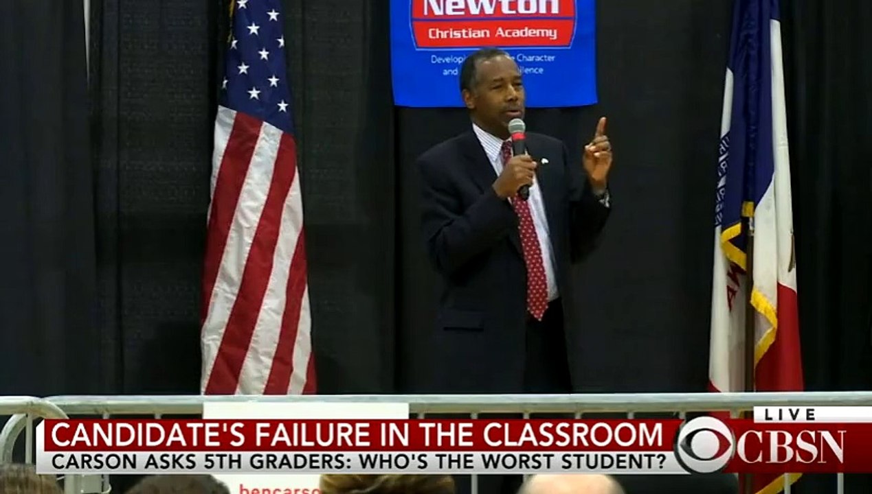 Ben Carson singles out 'Worst Student' in 5th grade class
