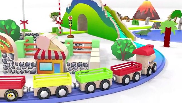 Dessins animés pour bébé en français. Le petit train et des animaux sauvages. Learn French Fun Fan FUN Videos