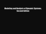 [PDF Download] Modeling and Analysis of Dynamic Systems Second Edition [Read] Full Ebook