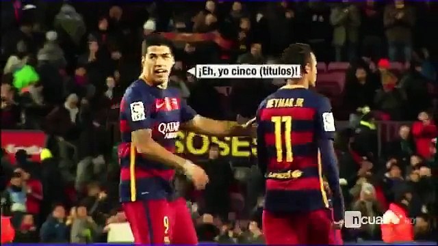 Luis Suárez, a Pau, portero del Espanyol : Tengo cinco títulos, ¿cuantos tienes tú__