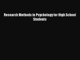 Research Methods in Psychology for High School Students [PDF Download] Research Methods in