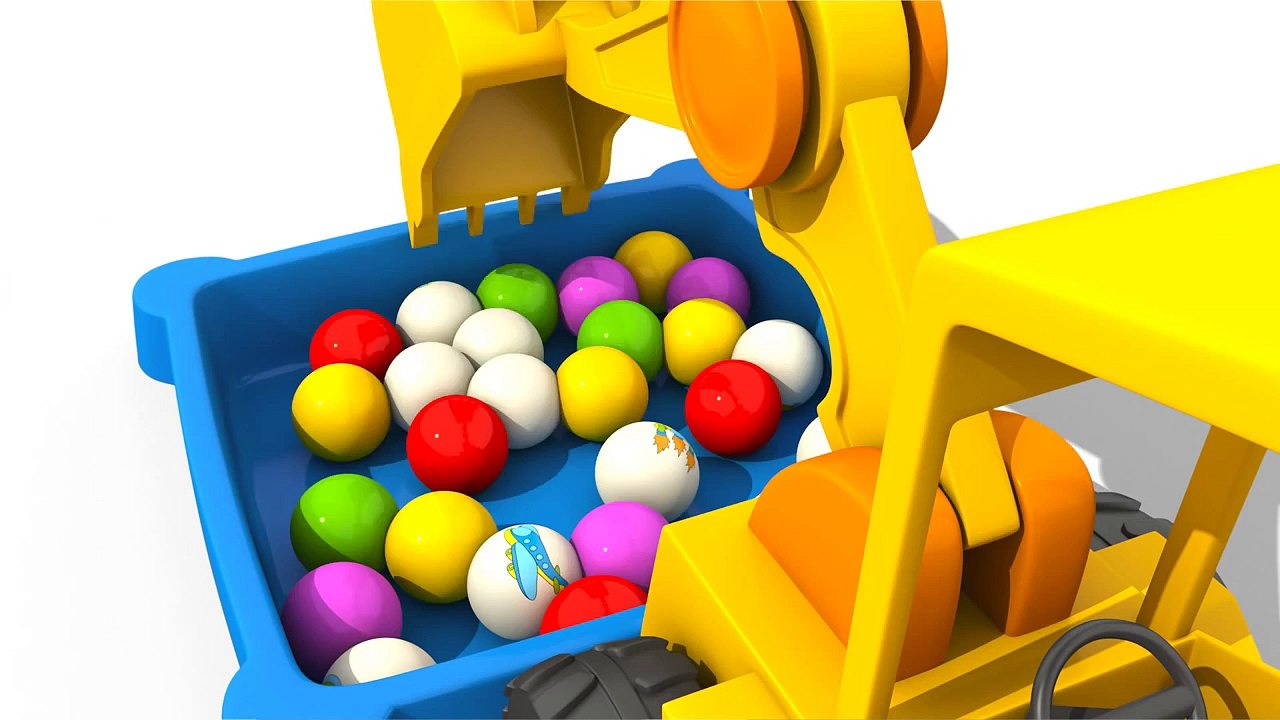 Kids Color Construction: Excavator Maxs Carousel CONSTRUCTION VEHICLES 3d Monster Machine