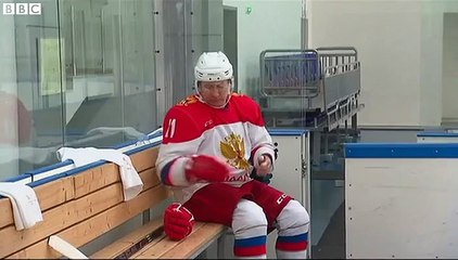 Putin joins ice hockey training session