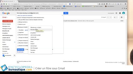 Créer un filtre sous gmail pour organiser sa messagerie