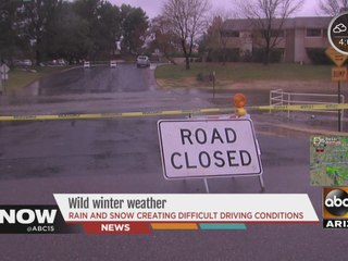 Phoenix rain creating difficult driving conditions