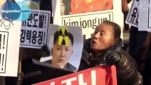 Kim Jong-un effigy burned at Seoul protest against North Korea's nuclear test
