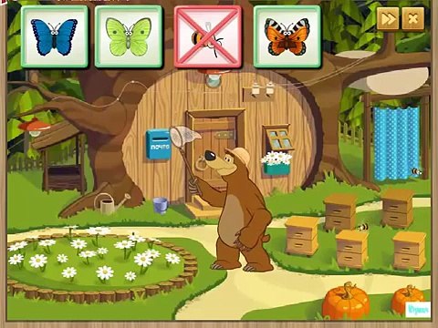 Маша и Медведь ИГРА Ловим бабочек 2 Прохождение 2014 года