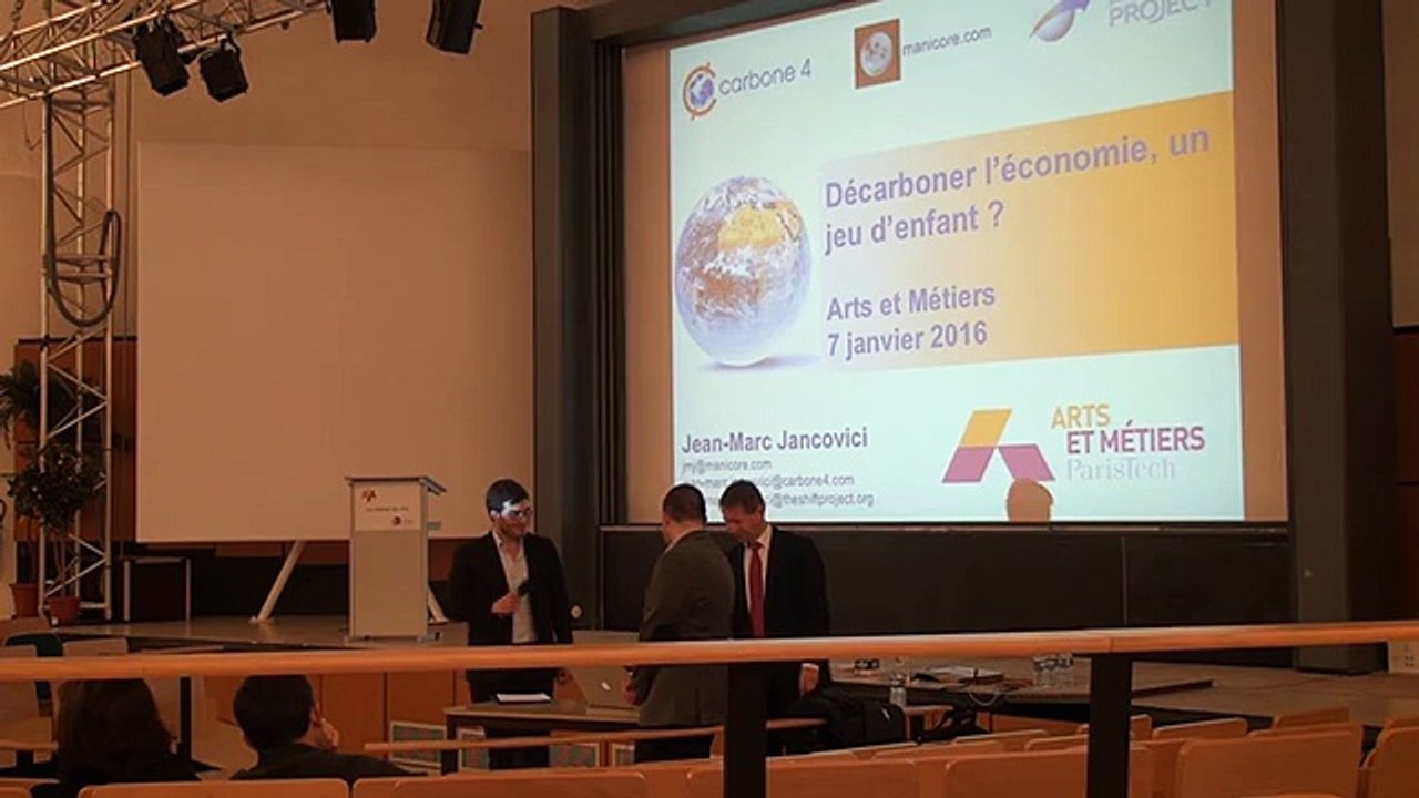 Jean-Marc Jancovici, "Décarboner l'économie, un jeu d'enfant?", Arts & Métiers, Paris, 7 janvier 2016, 1 de 3