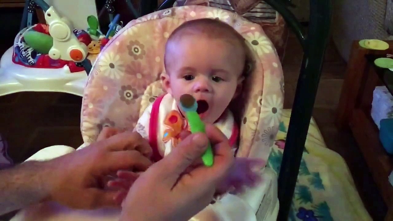 Baby's first time eating fruit #1