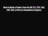 PDF Download How to Build & Power Tune For V8 221 255 260 289 302 & 351cu in Smallblock Engines