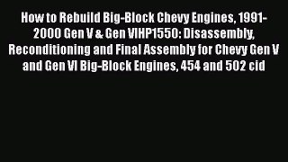 PDF Download How to Rebuild Big-Block Chevy Engines 1991-2000 Gen V & Gen VIHP1550: Disassembly