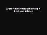 [PDF Download] Activities Handbook for the Teaching of Psychology Volume I# [Download] Full
