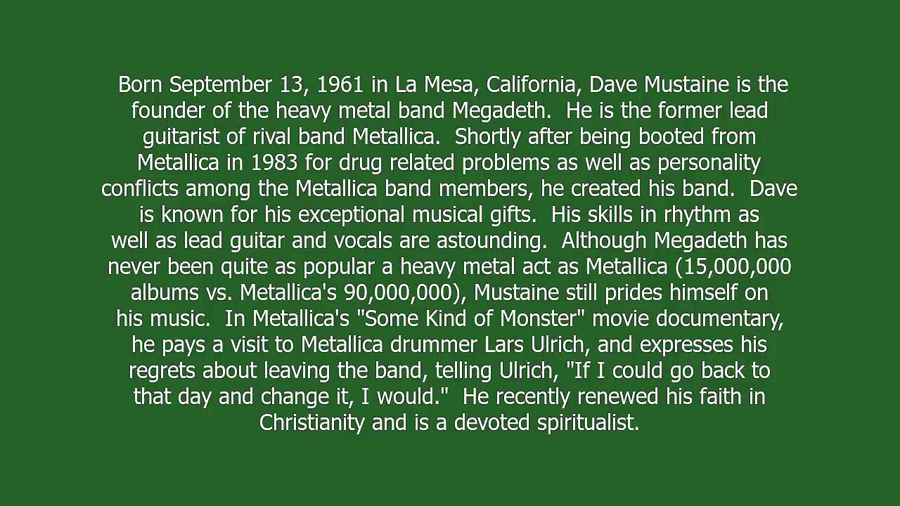 Dave Mustaine meaning and pronunciation