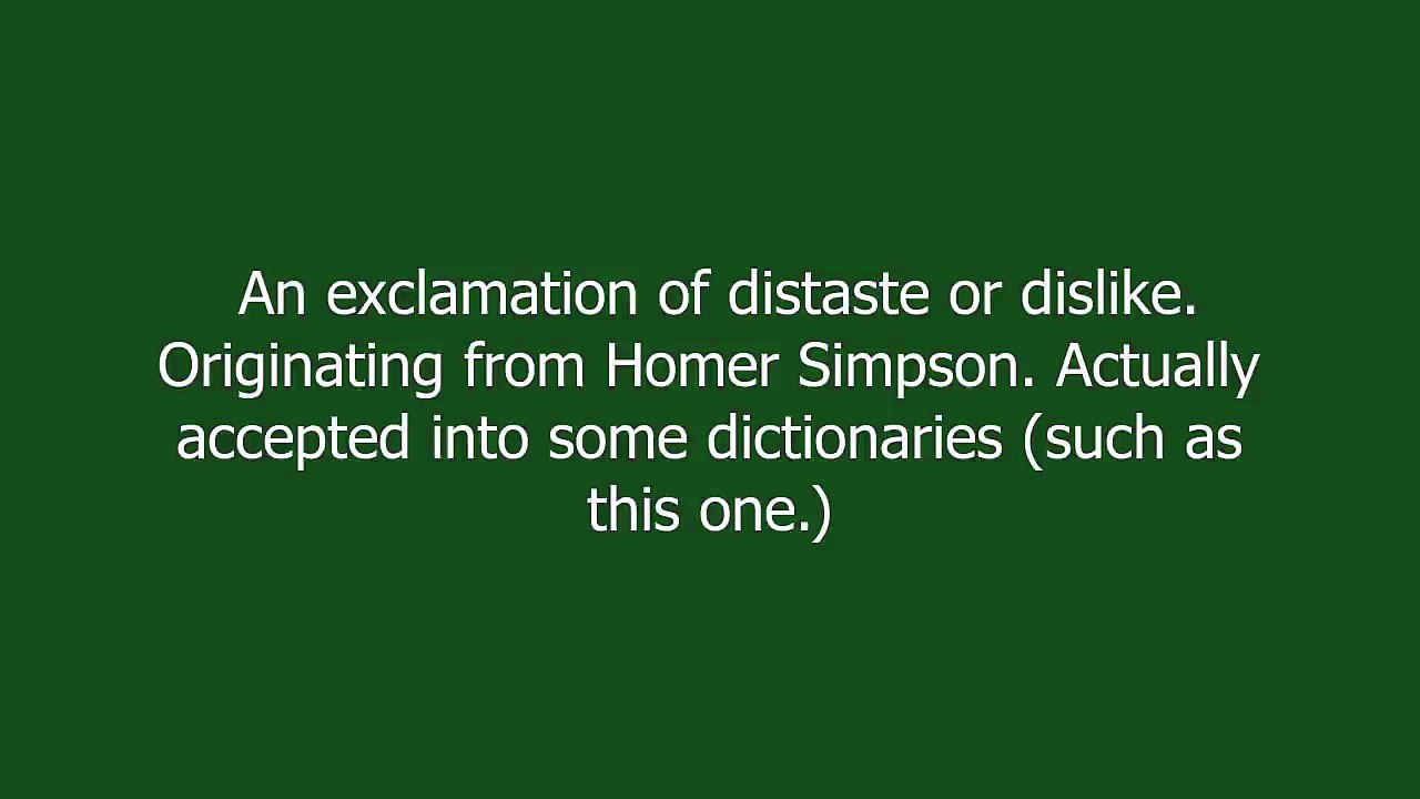 d'oh meaning and pronunciation