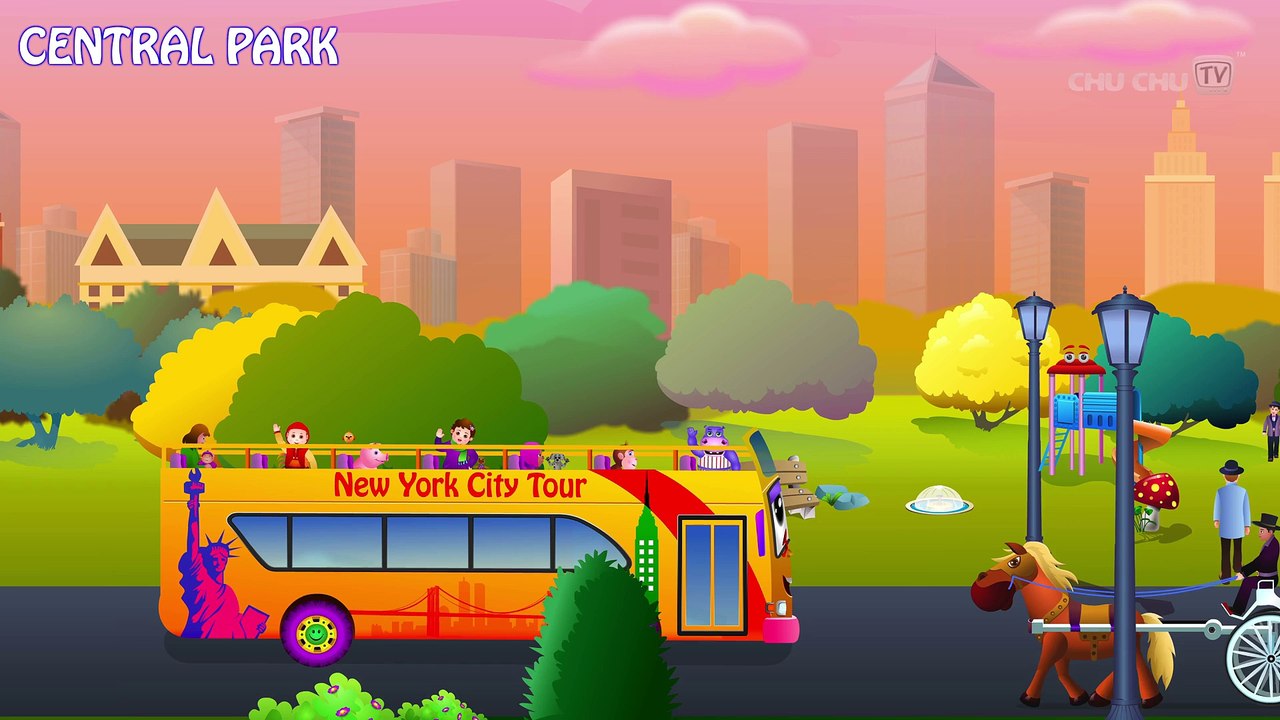 Wheels On The Bus ¦ New York City ¦ Popular Nursery Rhyme by ChuChu TV
