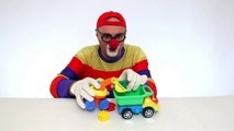 Dima der lustige Clown! Ein abenteuer mit Bagger und Lastwagen!