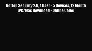Norton Security 2.0 1 User - 5 Devices 12 Month  [PC/Mac Download - Online Code] [PDF Download]