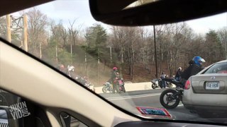 Motorcycle Crew Stops Freeway | Unplanned Bike Show